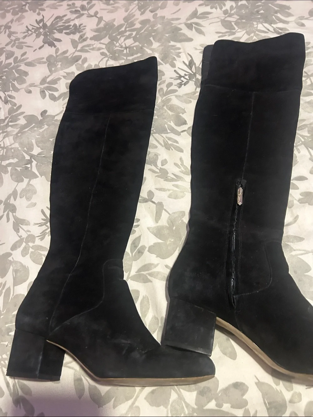 Sam Eidelman  Black Over-the-Knee Suede Block Heel Boots